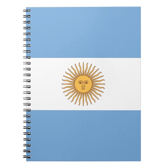 Bärbar dator med Flagga i Argentina Anteckningsbok Med Spiral (Framsidan)