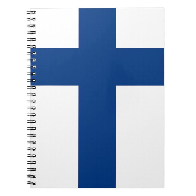 Bärbar dator med Flagga i Finland Anteckningsbok Med Spiral (Framsidan)