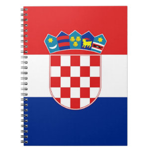 Bärbar dator med Flagga i Kroatien Anteckningsbok Med Spiral