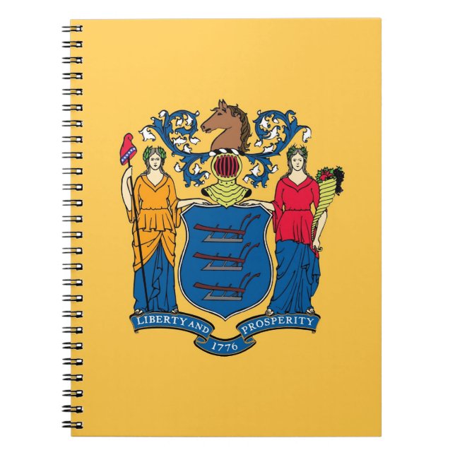 Bärbar dator med Flagga i New jersey Anteckningsbok (Framsidan)