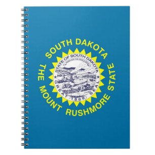 Bärbar dator med Flagga i South Dakota State Anteckningsbok Med Spiral