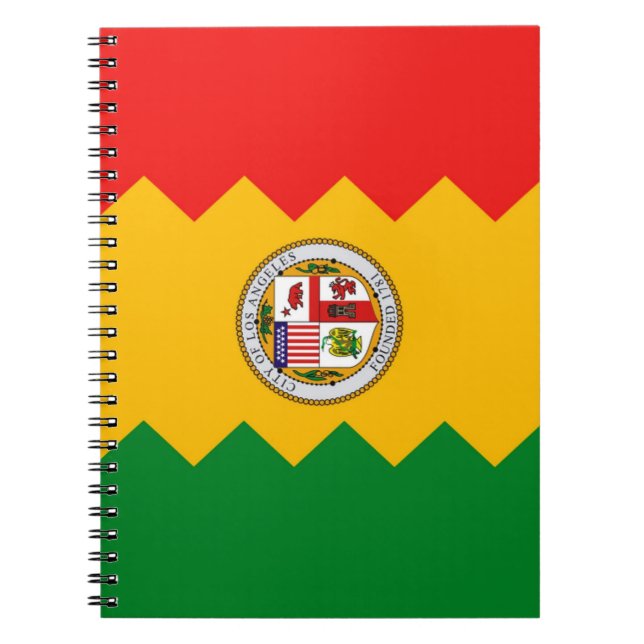 Bärbar dator med Flagga Los Angeles, Kalifornien Anteckningsbok (Framsidan)