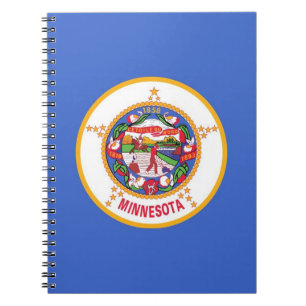 Bärbar dator med Flagga Minnesota State Anteckningsbok Med Spiral