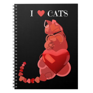 Bärbar dator med Heart Cats Spiral, Bärbar skoldat Anteckningsbok