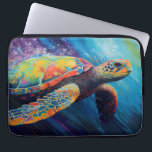 Bärbar dator med iPad Air Cover för vattenfärgsskö Laptop Fodral<br><div class="desc">Vattenfärgssköldpaddan simmar genom havet,  originalkonstverk av Nicole.</div>