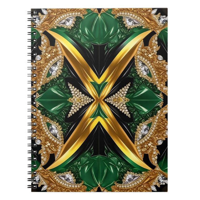 Bärbar dator med Jamaican Färg Abstract Design Anteckningsbok (Framsidan)