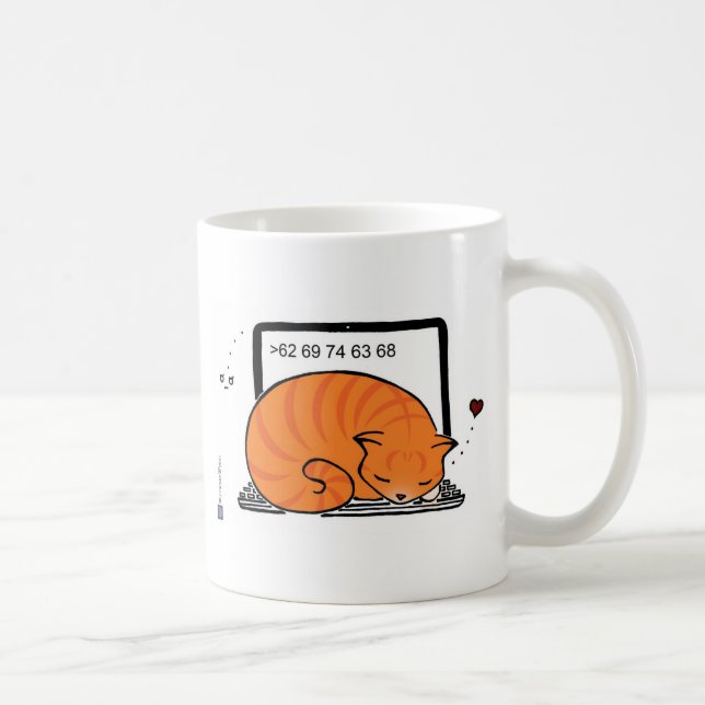 Bärbar dator med kåpa (Orange Tabby) Kaffemugg (Höger)