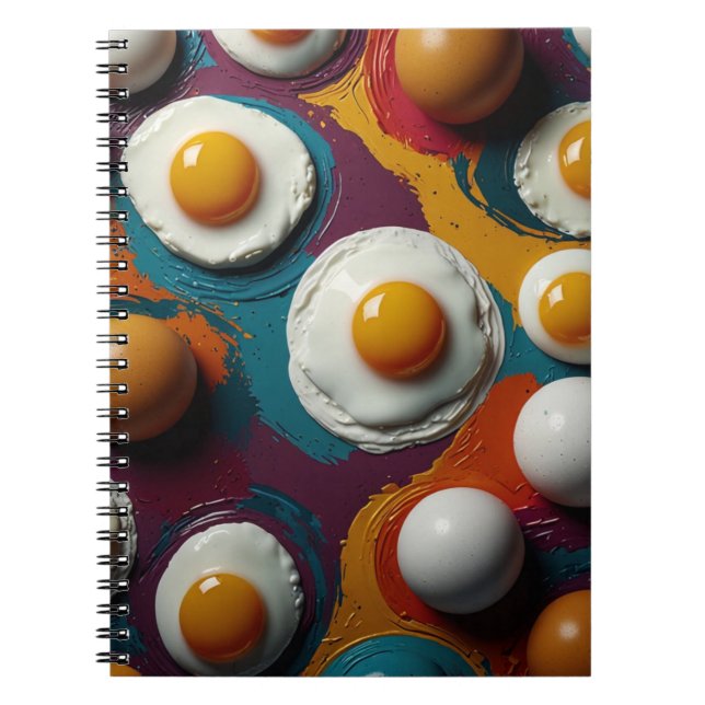Bärbar dator med lekfull äggdesign - färgstark kon anteckningsbok (Framsidan)