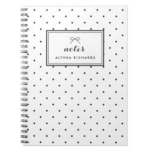Bärbar dator med liten Polka dots Mönster Personli Anteckningsbok Med Spiral