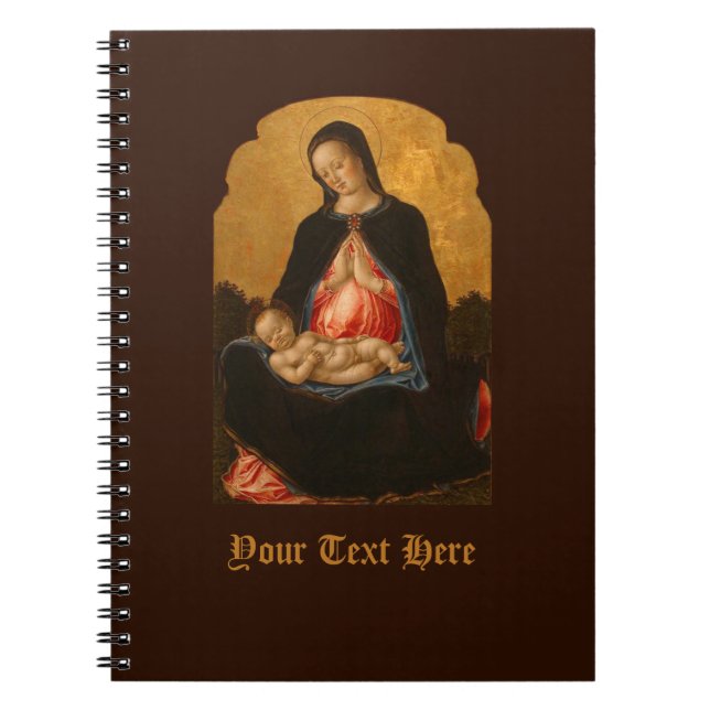 Bärbar dator med Madonna och Child Art Anteckningsbok Med Spiral (Framsidan)