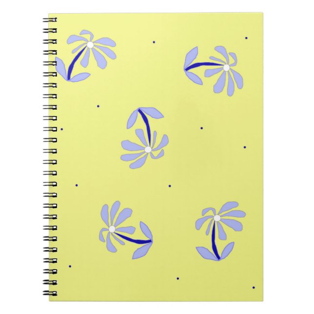 Bärbar dator med Periwinkle Flowers Anteckningsbok Med Spiral (Framsidan)