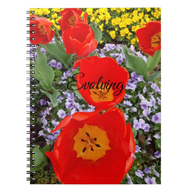 Bärbar dator med Red Tulips Spiral Anteckningsbok (Framsidan)