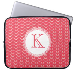 Bärbar dator med rött designer från Brev Monogram Laptop Sleeve