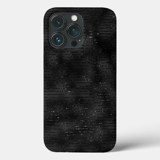 Bärbar dator med svart faux glitter rand mönster (Baksida)