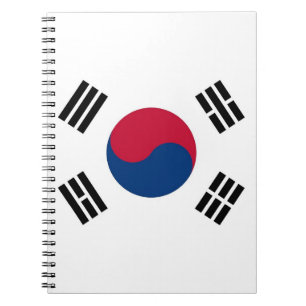 Bärbar dator med Sydkoreas Flagga Anteckningsbok Med Spiral