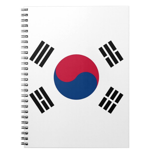 Bärbar dator med Sydkoreas Flagga Anteckningsbok Med Spiral (Framsidan)