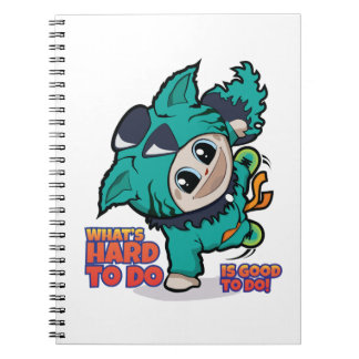 Bärbar dator med tecknaden Cute manga Anteckningsbok