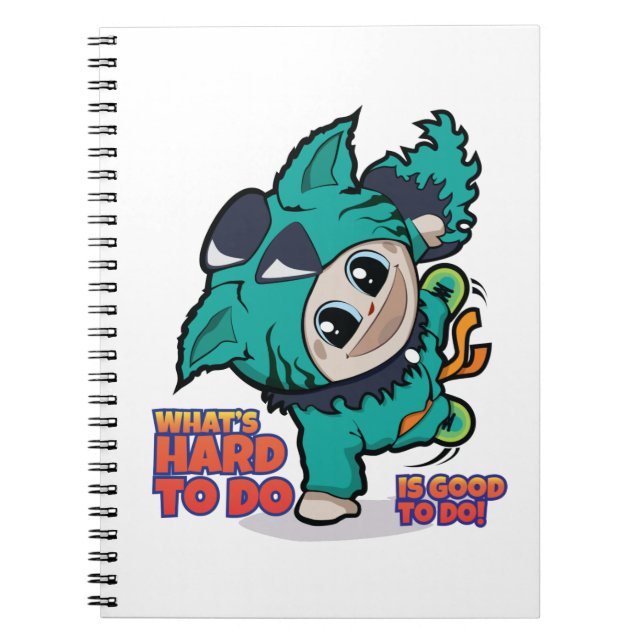 Bärbar dator med tecknaden Cute manga Anteckningsbok (Framsidan)