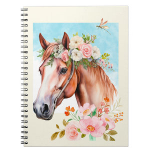 Bärbar dator med vattentorg och blommor Journal Anteckningsbok