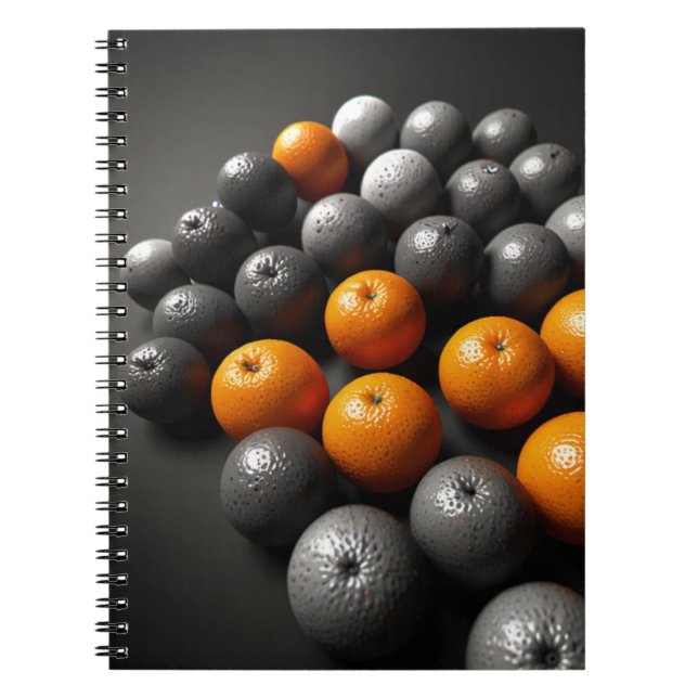 Bärbar dator med Vibrant Orange och Grått Mönster Anteckningsbok (Framsidan)