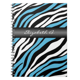 Bärbar dator med Zebra tryck Blue Mix Personlig Anteckningsbok