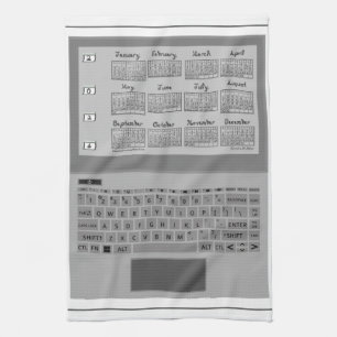 Bärbar dator Nycklar 2026 Kalender Sewing Fabric F Kökshandduk