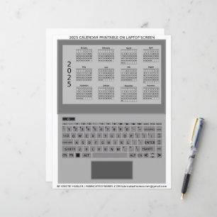 Bärbar dator Silver Tangentbord 2025 Kalender i Sk
