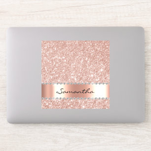 Bärbar dator Sticker Ro Guld Monogram Diamond Klistermärken