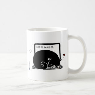 Bärbar datorkattsäng (smokingen - Black&White) Kaffemugg