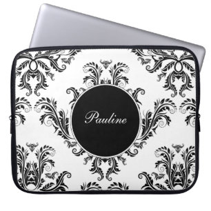 Bärbar datormonogramen mufer blom- motiv laptop sleeve