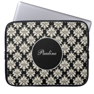 Bärbar datormonogramen mufer damast laptop fodral