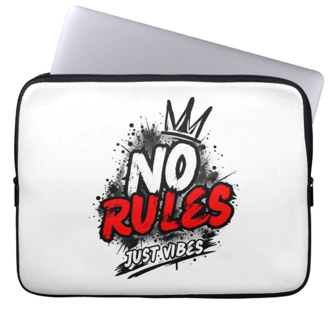 Bärbar datorskydd - No Rules Just Vibes Laptop Fodral (Framsidan)