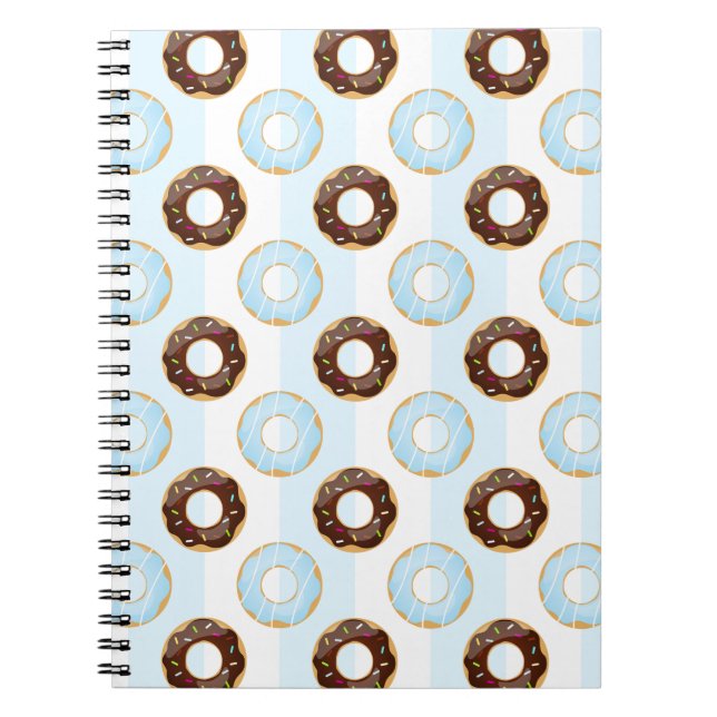 Bärbar Donuts Blue Rand Mönster-dator Anteckningsbok Med Spiral (Framsidan)
