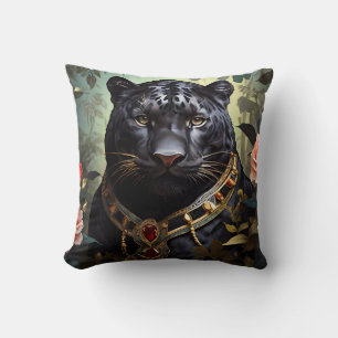 Bärbar elegans med vår svarta Panther Kudde