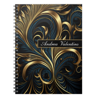 Bärbar elegant Black och Guld Mönster Anteckningsbok