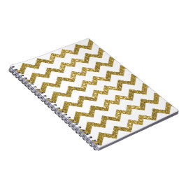 Bärbar elegant Guld Glitter & White Rand Anteckningsbok