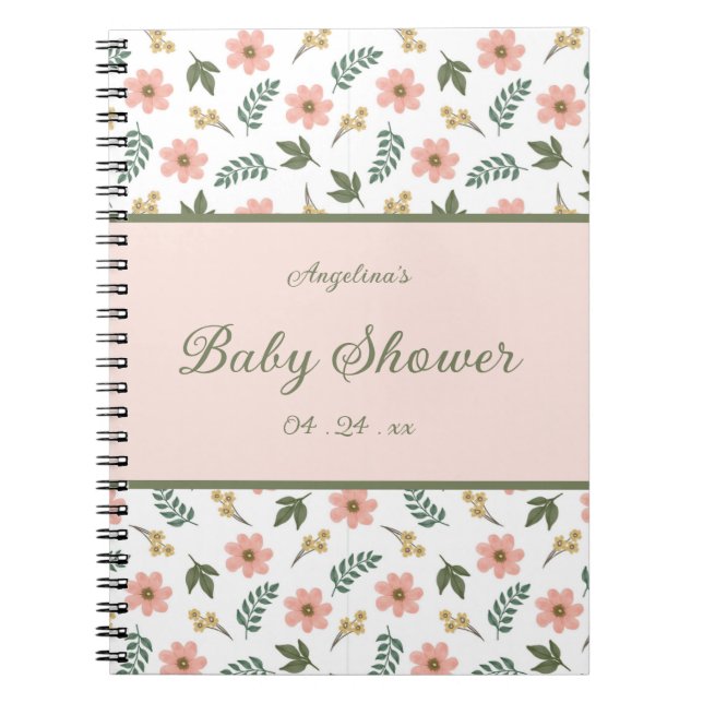 Bärbar elegant i Blomsterbabyvisningsprogrammet Anteckningsbok (Framsidan)