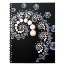 Bärbar elfenbensdator med blå Pearl Spiral Anteckningsbok