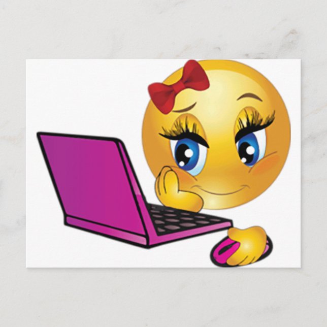 Bärbar Emoji Girl Vykort (Framsida)