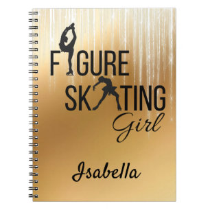 Bärbar Figur-skridflicka Guld icicle Anteckningsbok
