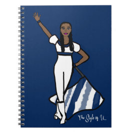 Bärbar flagga Dancer White Navy-accent F Anteckningsbok