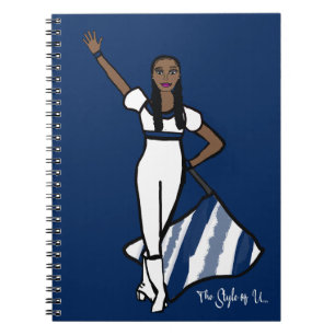 Bärbar flagga Dancer White Navy-accent F Anteckningsbok