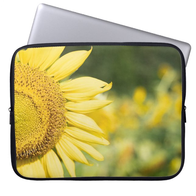 Bärbar flaska för solrosblomma Fält Laptop Fodral (Framsidan)