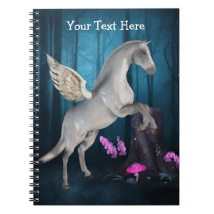 Bärbar flygande Pegasus Fantasy Horse-dator Anteckningsbok Med Spiral