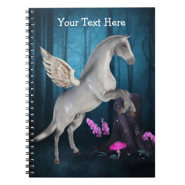 Bärbar flygande Pegasus Fantasy Horse-dator Anteckningsbok Med Spiral (Framsidan)