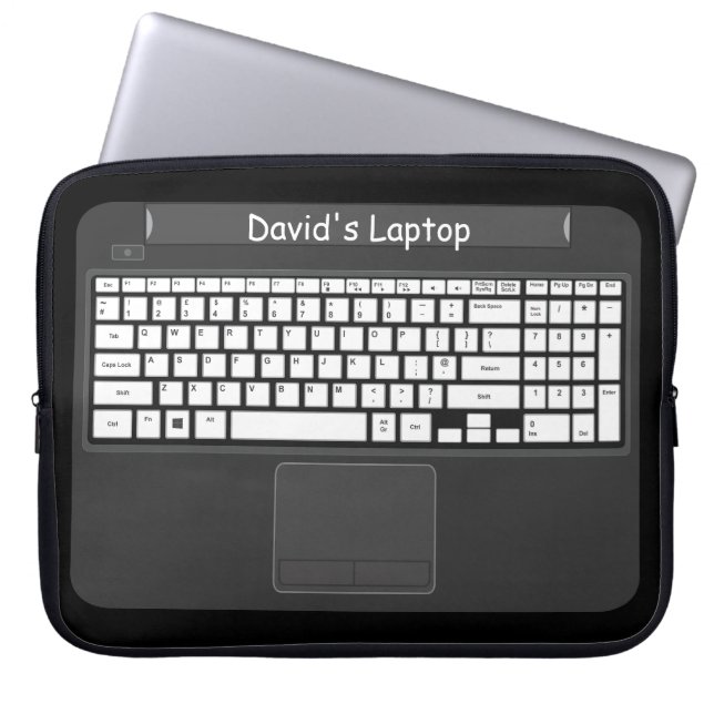 Bärbar grafik med vit nycklar laptop fodral (Framsidan)