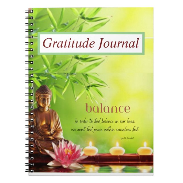 Bärbar GRATITUDE JOURNAL-dator (balans) Anteckningsbok (Framsidan)