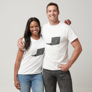 Bärbar grått-dator med Tecknad för fågelLogotyp T Shirt