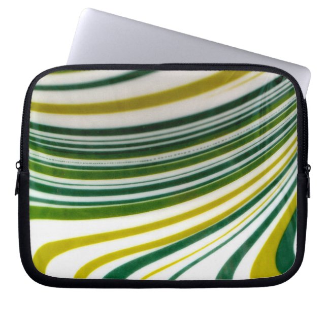 Bärbar grönt Swirl-behållare Laptop Sleeve (Framsidan)