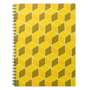 Bärbar gult cube quilt mönster-dator anteckningsbok